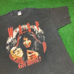 Vintage Wasp Band Shirt Mens XL Black 2001 Heavy Metal Rock Music Promo Y2K Tee
